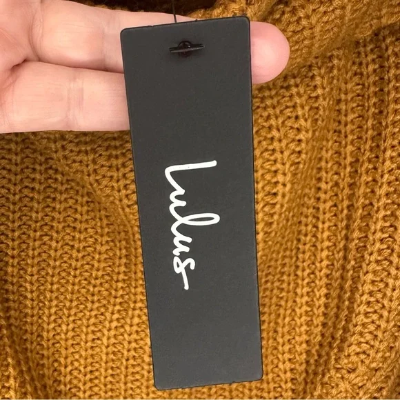 Lulu's Tan Off-the-Shoulder Sweater - Picture 6 of 10